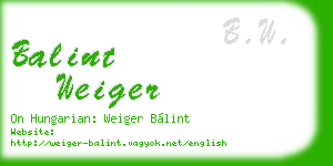 balint weiger business card
